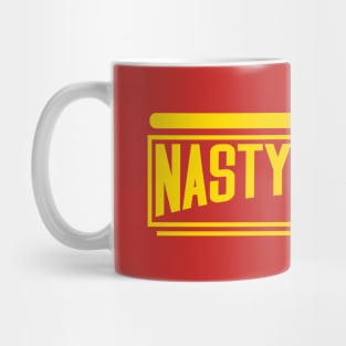 nasty woman text yellow Mug